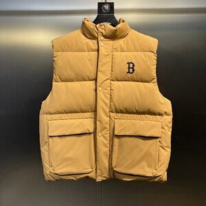 Yellowish-Brown Sleeveless Down Vest By MLB